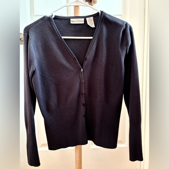 Apostrophe Women's Dark Cardigan Sweater - Picture 1 of 3